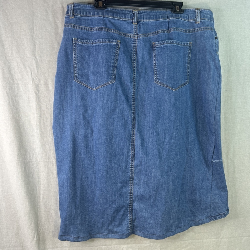 One 5 One Denim Jean Skirt Womens Ruffle Hem Blue Y2K Retro Boho Asymmetrical 3X - Picture 14 of 15